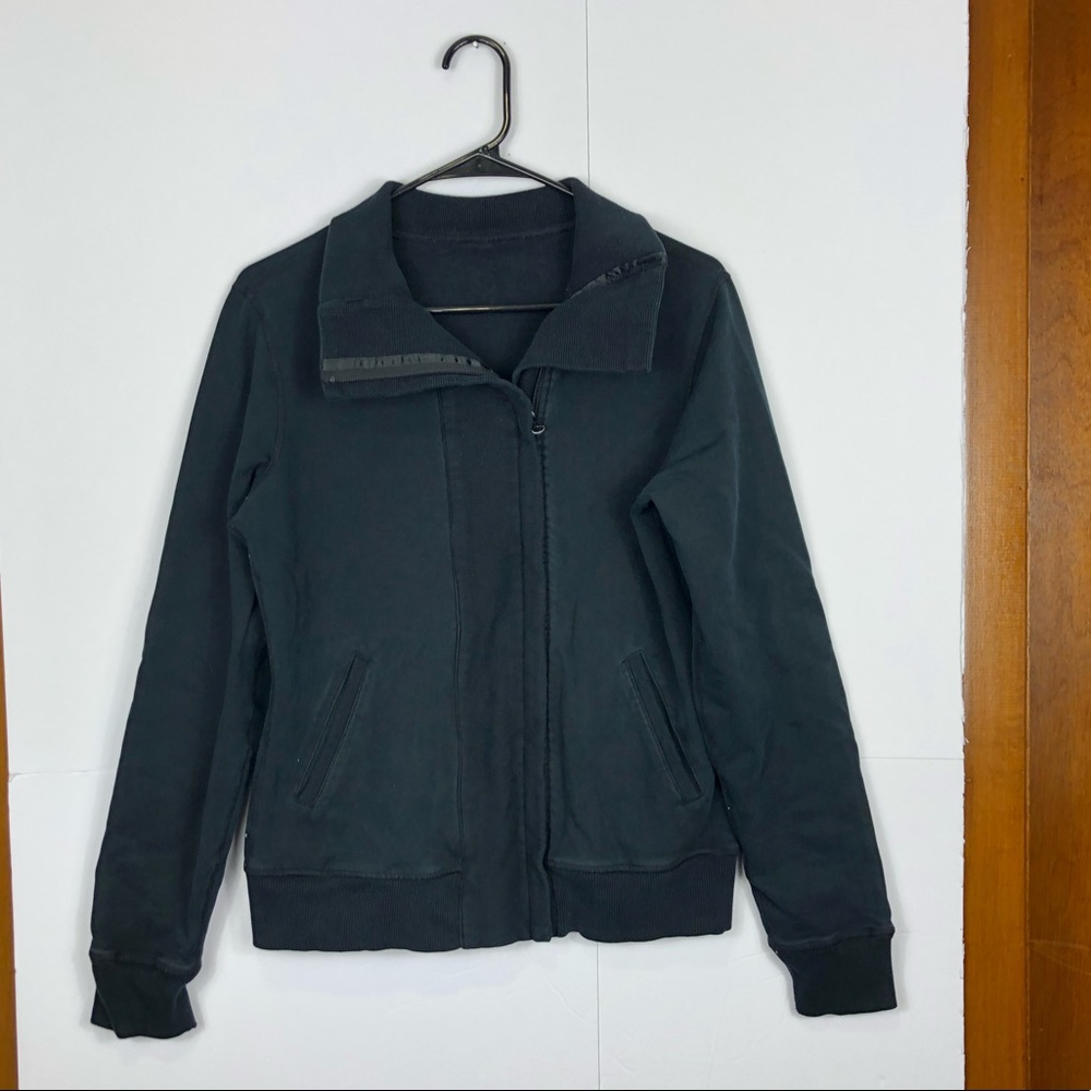 Lululemon Black Cowl Neck Full Zip Jacket Sz 6